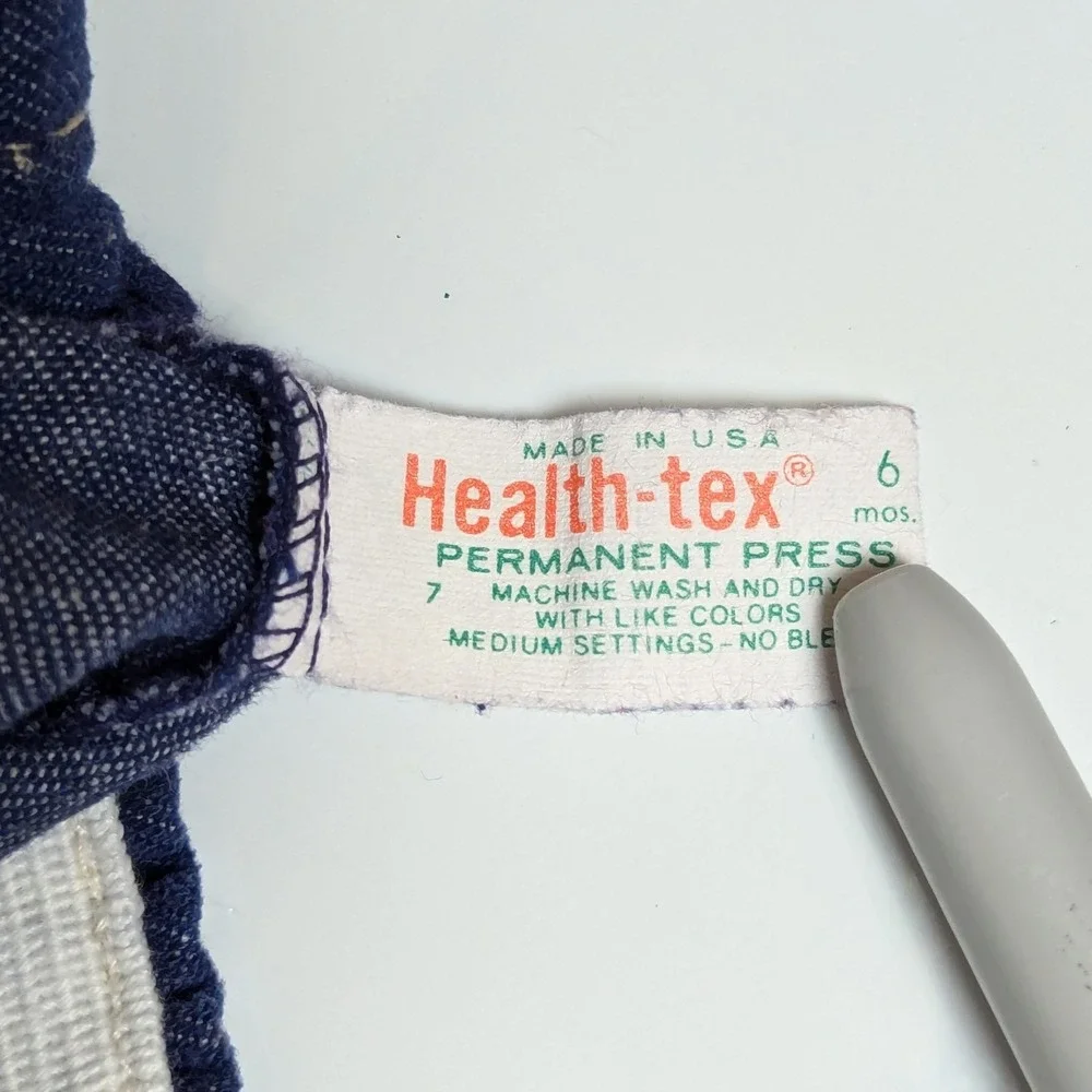 Vintage HealthTex 70s Wide Leg Logo‎ Cute Baby Denim Jeans - 6 Months